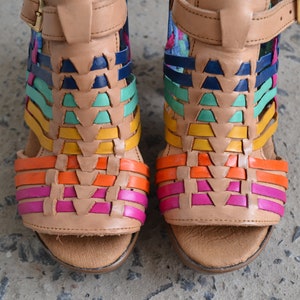 Huarache Sandal All Sizes Boho Hippie Vintage Mexican Style Colorful Leather Mexican Huaraches image 4