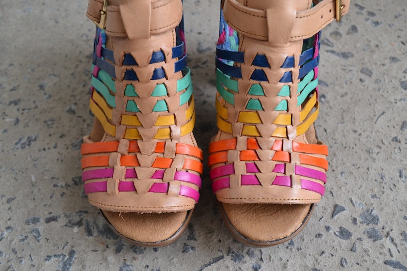 Huarache Sandal All Sizes Boho Hippie Vintage Mexican Style Colorful Leather Mexican Huaraches image 4