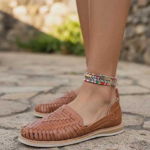 Handmade Leather Huarache Sandal – Mexican Woven Style