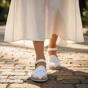 Handmade Leather Huarache Sandals – Mexican Ankle Strap Shoes image 5