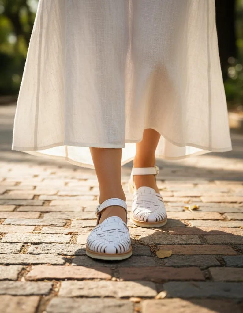 Handmade Leather Huarache Sandals – Mexican Ankle Strap Shoes image 5