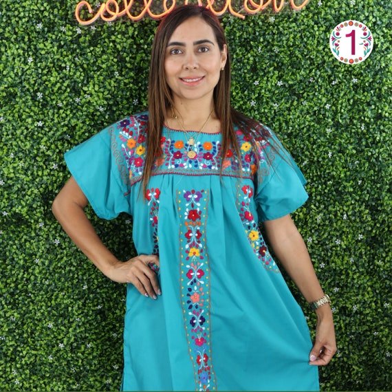 Mexican cotton embroidered dresses online