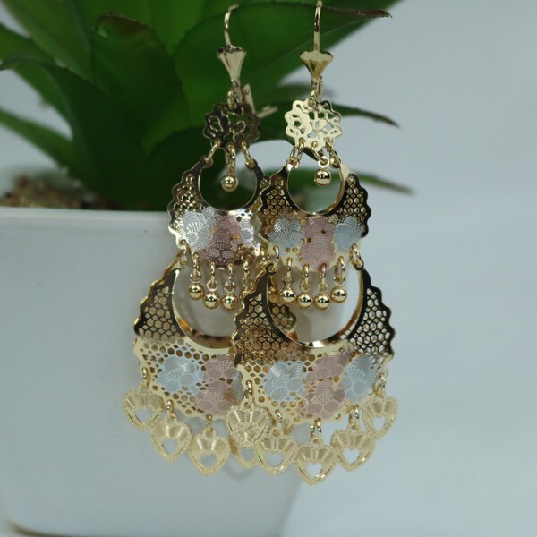 Earring Round Filigree Classic filigree Boho metal hippie retro Folkloric Earring Frida Khalo earrings.