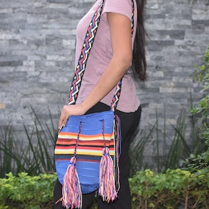 Ethnic Cloth Shoulder Bag ~ Vintage Style Bag ~ Handmade Bag ~ Handwoven Bag ~ Fabric Bag ~ Boho Bag ~ Hippie Bag ~Mexican Bag ~ Boho Gift