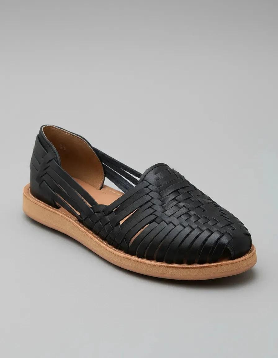 Black Leather Huarache Sandals – Handmade Mexican Boho Shoes - Etsy