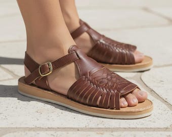 Huarache Sandal ~ All Sizes Boho- Hippie Vintage ~ Mexican Style ~ Colorful Leather ~ Mexican Huaraches