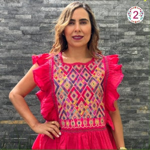 Huipil Chiapas Blouse ~ Flower Shirt ~ Mexican Shirt ~ Ethnic Floral Shirt ~ Womens Shirt ~ Boho ~ Embroidered Shirt ~ Handmade Shirt
