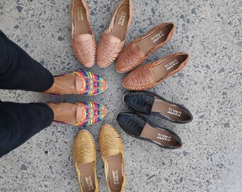 Hippie Vintage ~ Estilo Mexicano ~ Cuero Colorido ~ Huaraches Mexicanos Zapatos Zapatos para mujer Sandalias Huaraches Sandalia Huarache ~ Todas las tallas Boho 