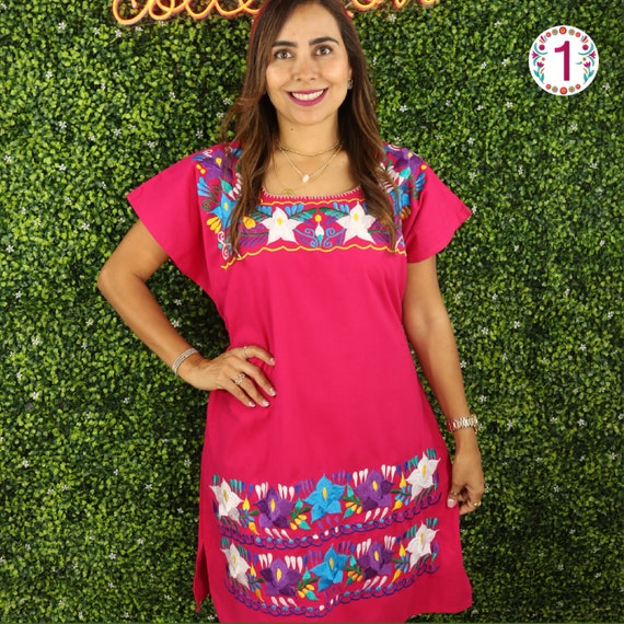Vestido de Flores Chiapas Vestido Huipil Vestido Mexicano