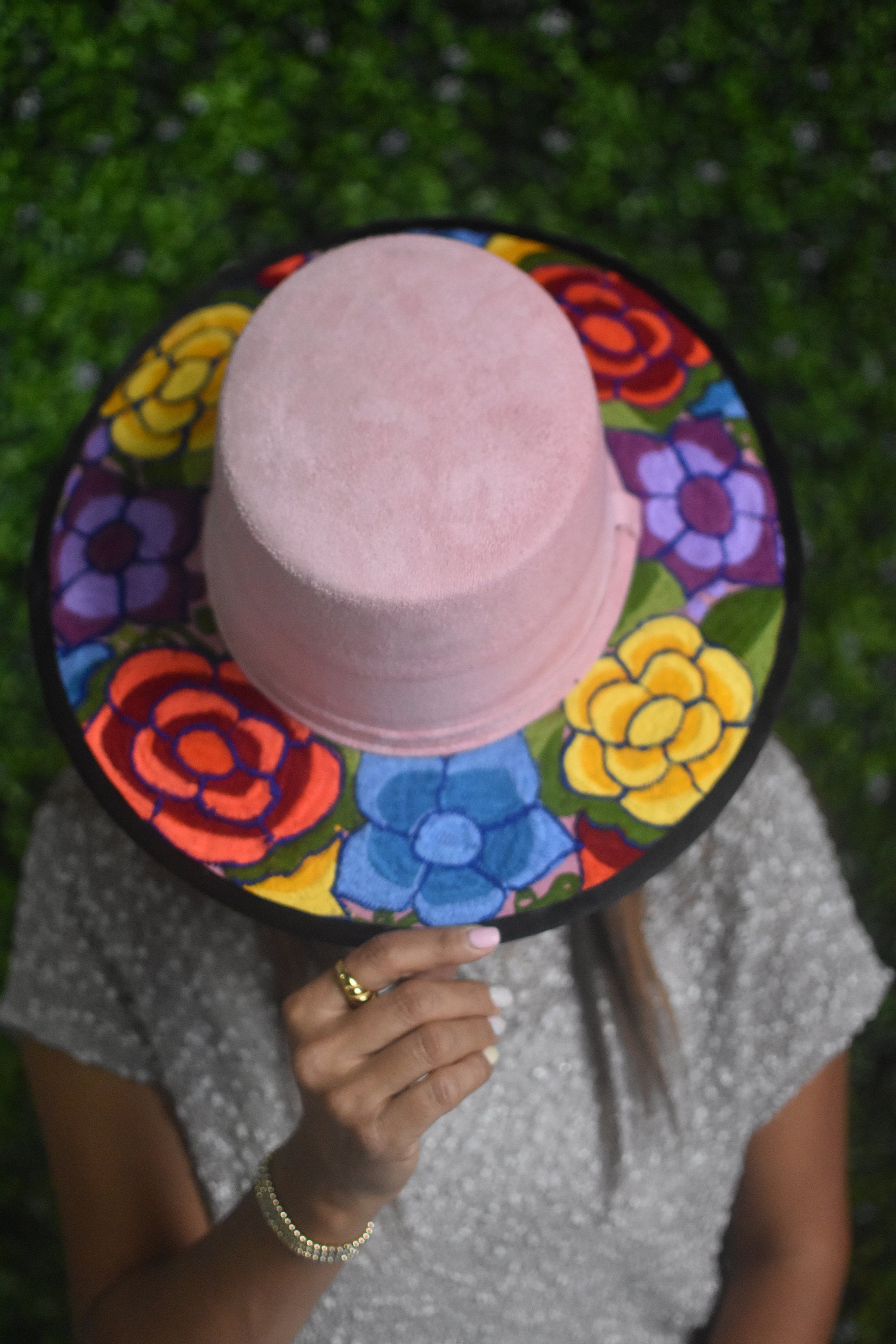 NEW artesanal embroided made in mexico Embroidered Floral Women\'s Hat ONE SIZE Sombrero Gamuza Bordado main image 2