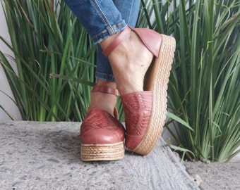 Handmade Leather Huarache Sandals – Mexican Boho Ankle Strap Shoes