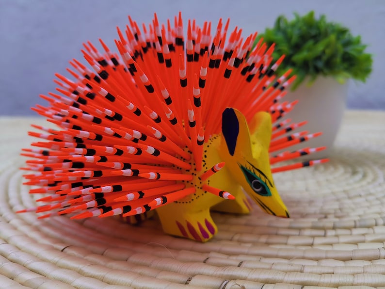 Porcupine assorted wood carved alebrijes Porcupine Alebrijes Porcupine hand painted alebrijes