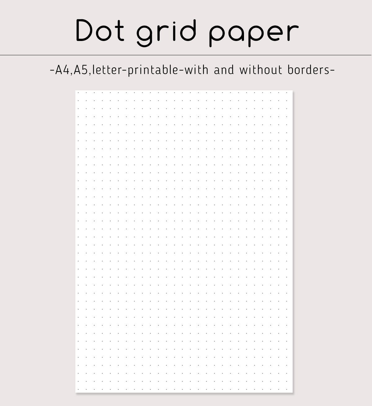 dot grid paper bullet journal paper printable a4 a5 letter etsy