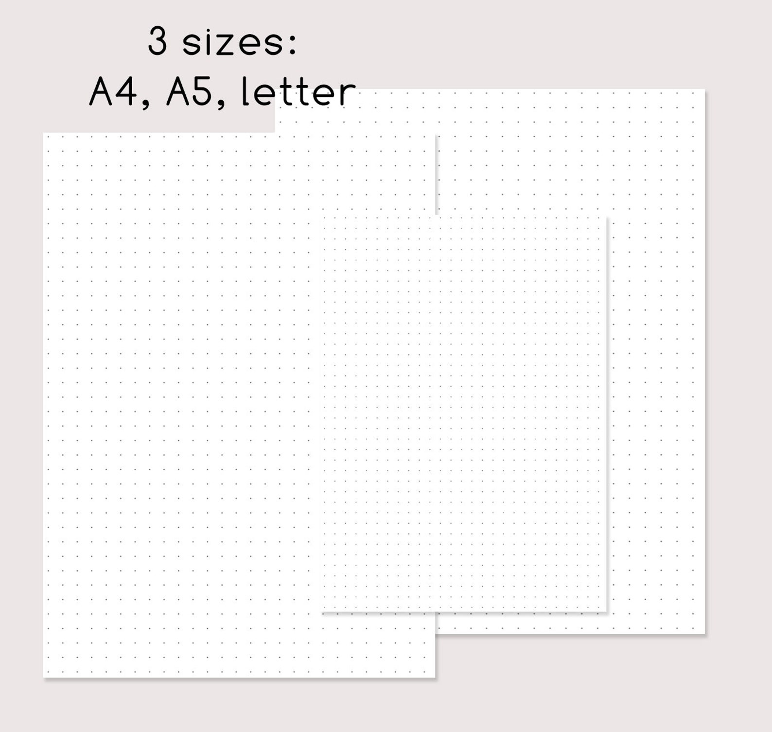 dot grid paper bullet journal paper printable a4 a5 letter etsy