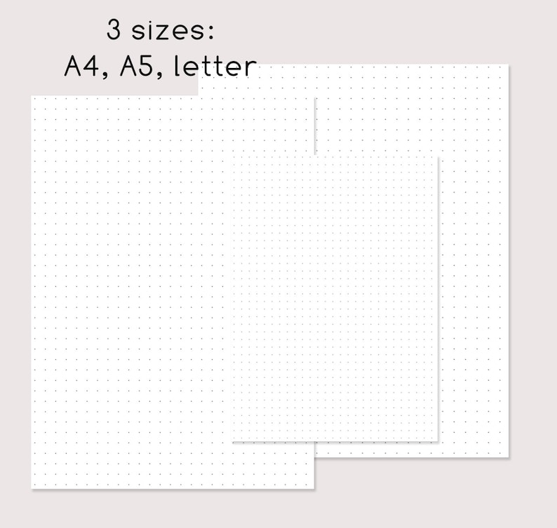 Dot grid paper Bullet Journal paper Printable A4 A5 Letter | Etsy
