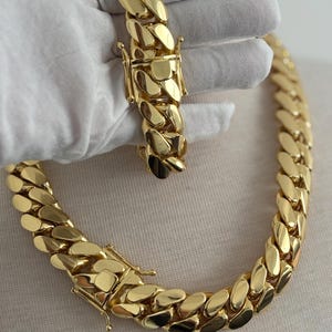 Miami Cuban Link Kette und Armband Set, 20 mm handgemachte echt 14k vergoldete Set schwere Halskette (fünfmal vergoldet)