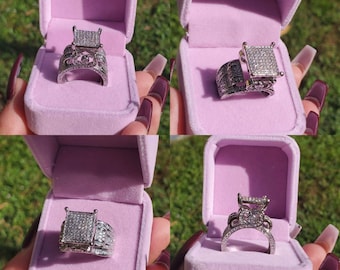 Large Silver Tone Chunky Ring – Eye-Catching Design&quot;
