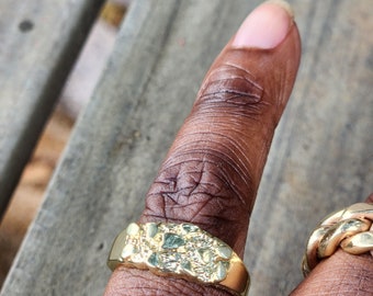 Nugget Ring for Men –(Gold Plated Ring)