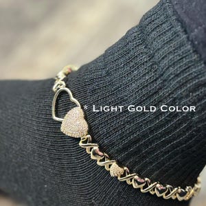 Women’s High Quality Gold Plated Anklet with CZ Heart  – Trendy & Chic&quot;