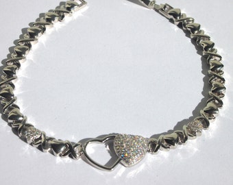 Silver Tone Heart Anklet – Bridal Jewelry Gift