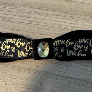 Black & Gold Hair Bow Barrette