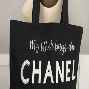 レア♡トートバッグ ♡黒♡MY OTHER BAG IS シャネル♡ノベルティ♡ My Other Bag Chanel - Etsy