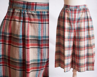 red gingham school culottes
