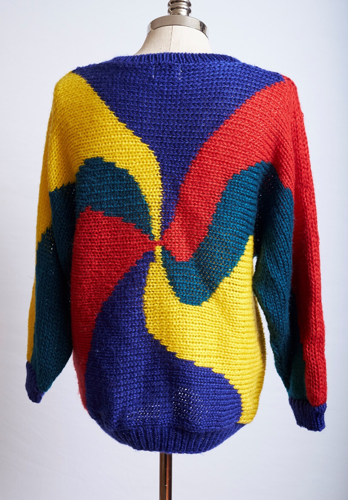 Vintage 80s rainbow sweater slouchy oversized pinwheel circus | Etsy