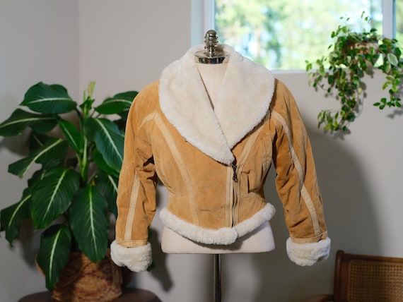 ジャケット・アウター 90s WILSONS short leather bomber jacket Vintage 80s 90s Wilson Leather Adventure Bound Faux Fur Shearling