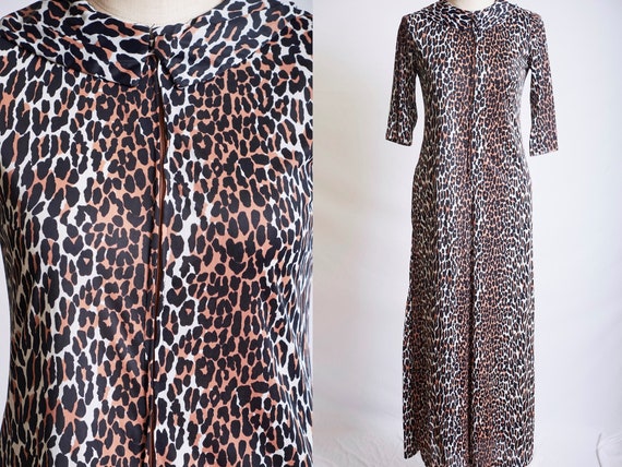 Vintage 60s 70s leopard jumpsuit animal print romp