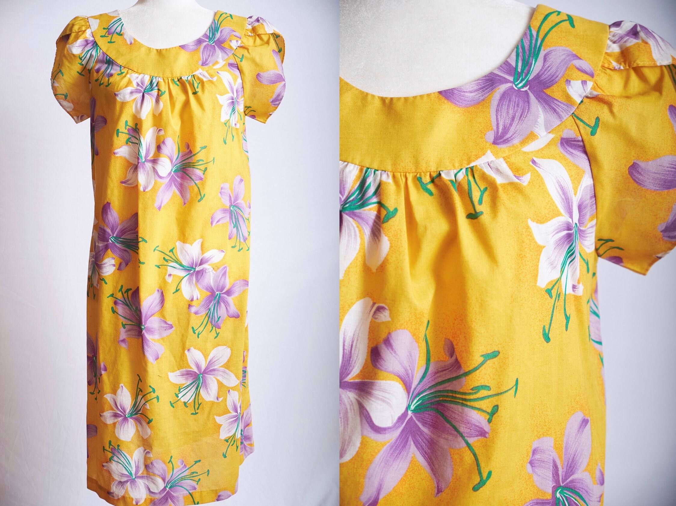 Vintage 70s hawaiian muumuu dress hukilau fashions honolulu Etsy