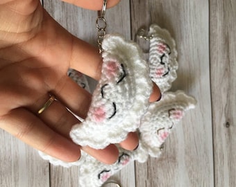 Crochet Ukrainian Vareniki Keychain Kawaii Dumpling Plush Charm Handmade Amigurumi emotional support gift