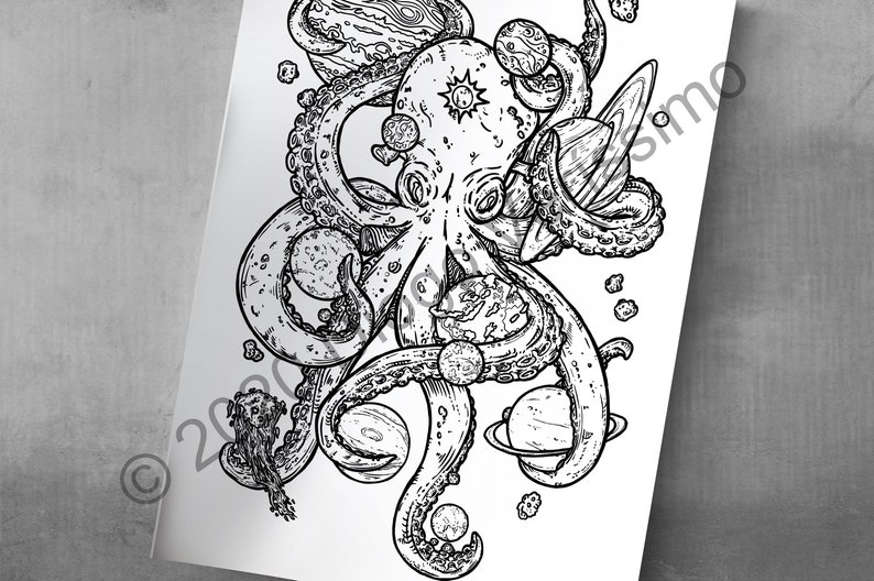 Download Coloring Pages PDF The 4 Octopuses Set 1 | Etsy