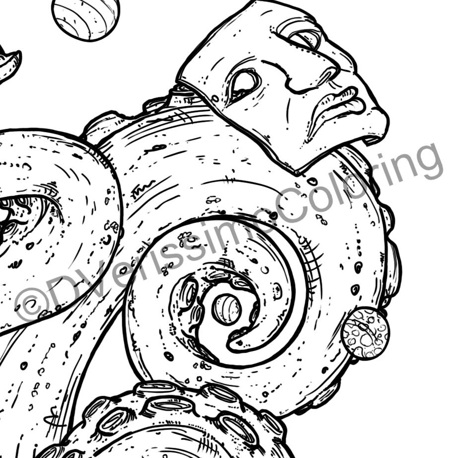 Coloring Pages PDF The 4 Octopuses Set 2 | Etsy