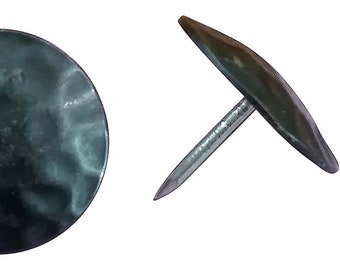 25 DECORATIVE NAILS CLAVOS HAND FORGED METAL TACKS .5/" BLACK 2/" LONG NAIL CRAFT
