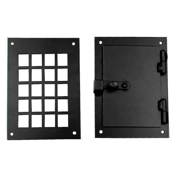 Hinged Door Viewer, "Square Style" (2 pc. Speakeasy Door Viewer Kit), Speakeasy Window, Speakeasy Grille