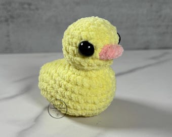 Crocheted mini rubber duck