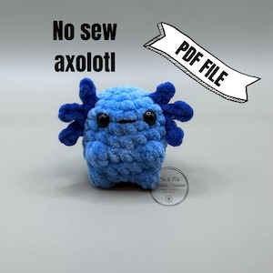 No-Sew Crochet Mini Chunky Axolotl Pattern Easy Beginner-Friendly PDF