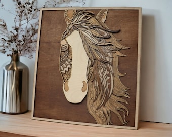 Horse cutout, Layered Wood Horse