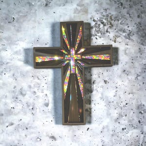 Laser Cut lighted Cross, Christian Religious Decor, Stained glass Cross