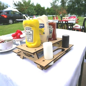Picnic Table Condiment Holder, Spice rack, Ketchup holder