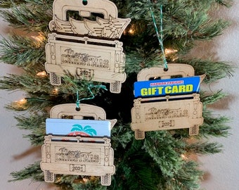 Vintage truck gift card holder