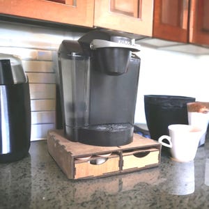 k cup, coffee maker stand, k cup storage station, coffee