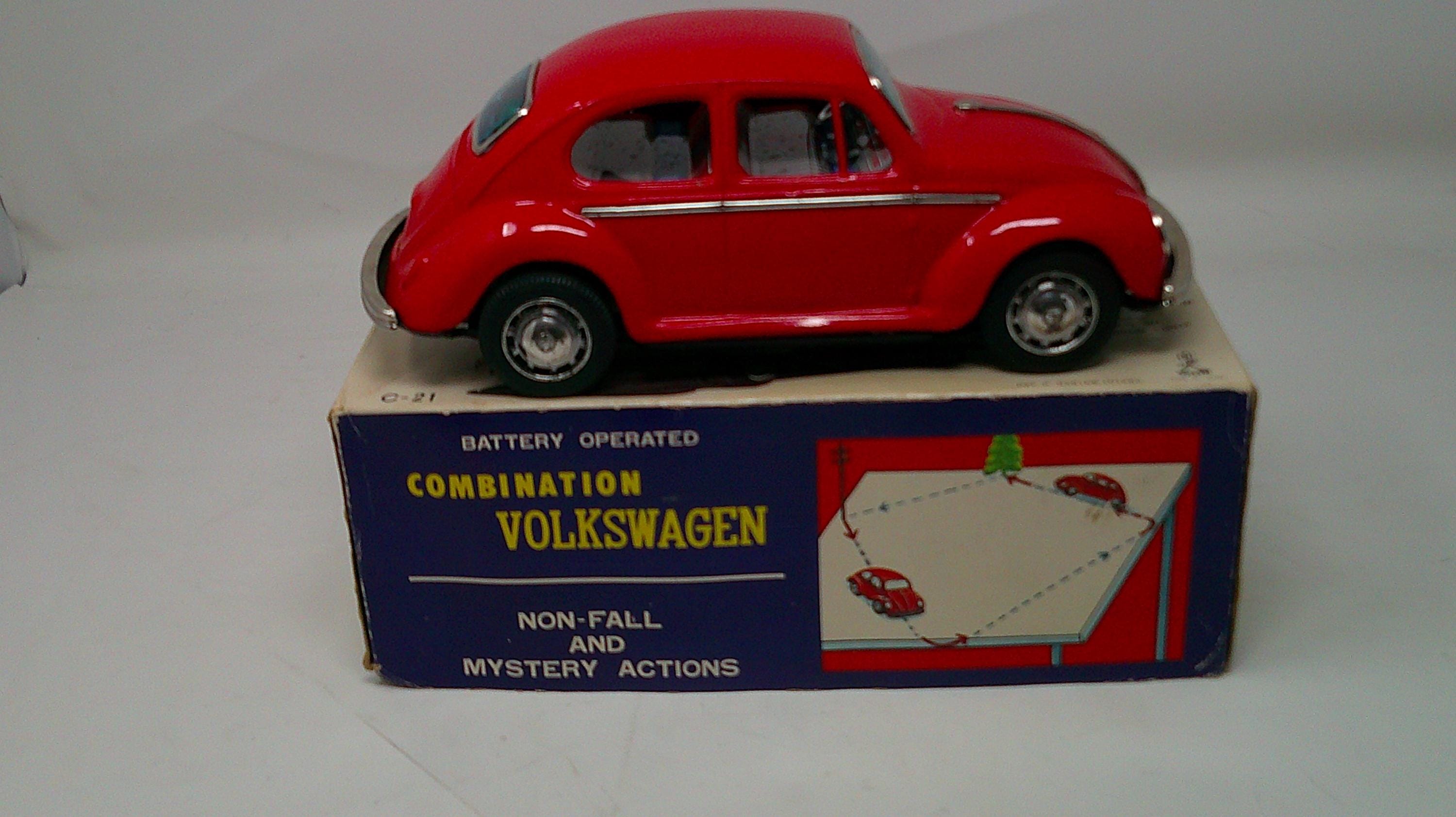 Vintage Taiyo Tin Toy Car Red Volkswagen Beetle Model - Etsy