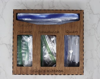 Customizable Food Storage Bag Organizer, Kitchen Drawer storage, organization, for Multiple Bag Sizes, Baggie & Food Bag Holder, Made in USA
