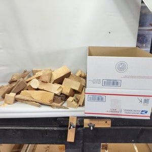 Large Flat Rate Box Filled With Mixed Burl Cut-offs