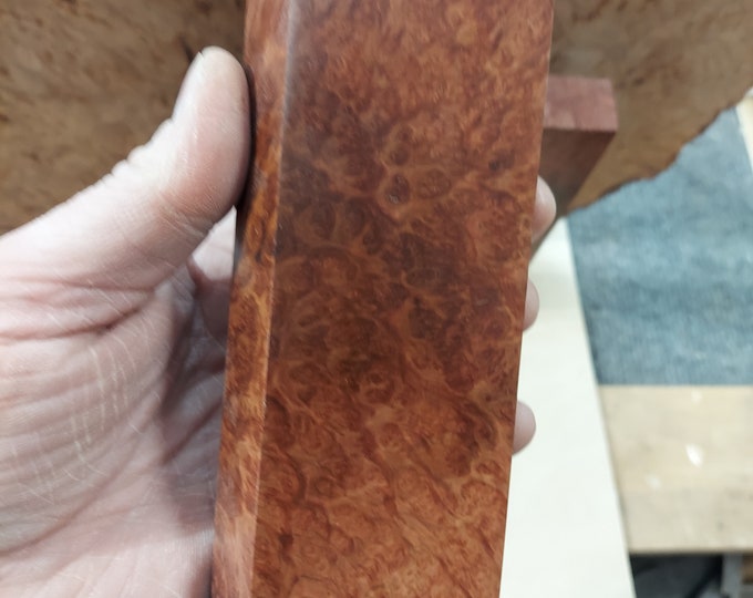 Premium cut Australian Red Mallee Burl Knife block.