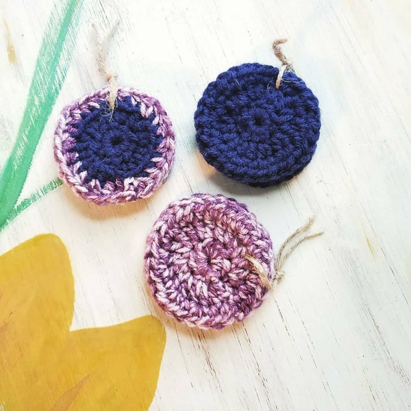 Car Coasters, Navy Blue, Purple, Crochet Car Coasters, Soft Car Coasters, Soft Coasters, Crochet Coaster Set