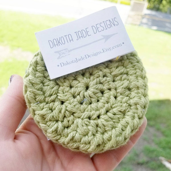 Cotton Face Scrubbies, Sage Green, Eco Friendly, Reusable