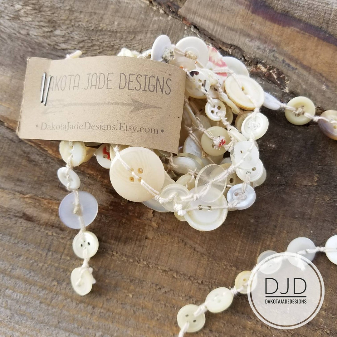 9 FT Button Garland, Farmhouse Garland, Primitive Garland, Country ...